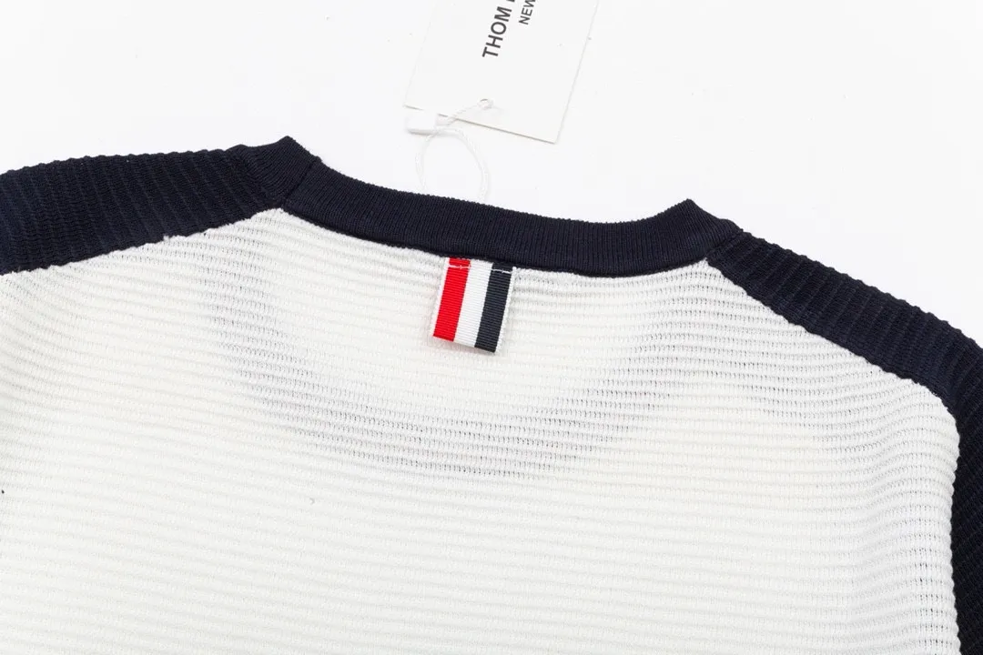 Thom Browne ➡️ POLO ， Retro Same Style Versatile : White Size：M-2XL